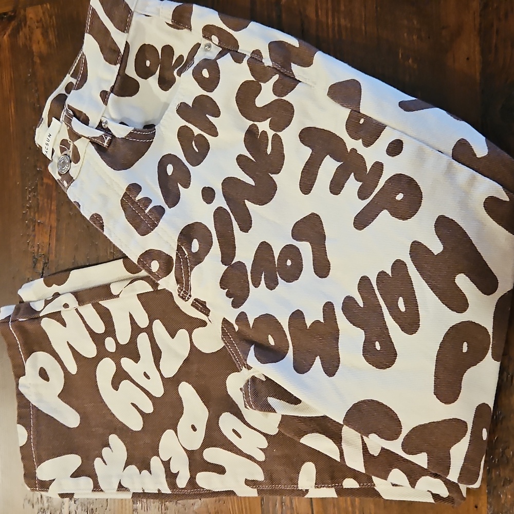 NWOT PacSun Brown and Cream Patterned Pants